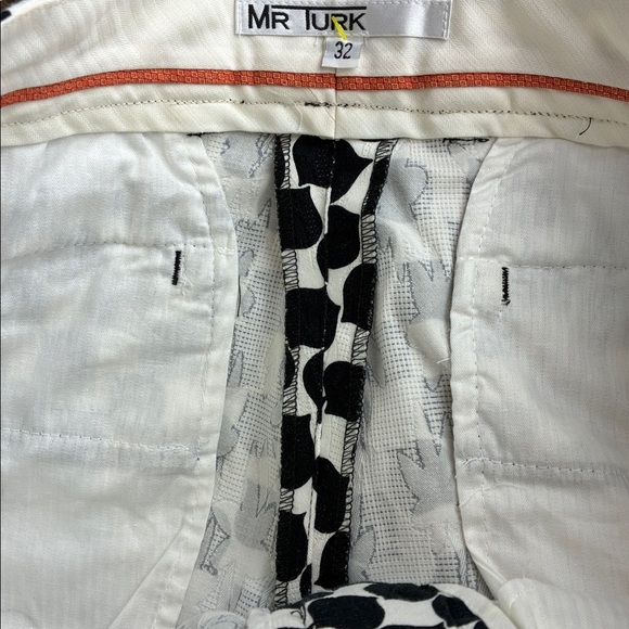 Mr Turk Shorts Black & White Mod Geometric Pattern 32” 6” Inseam Resort Preppy - Picture 5 of 15